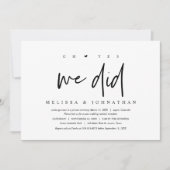 Wedding Elopement, oh ja dat deden we. Kaart (Voorkant)