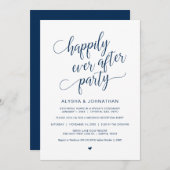 Wedding Elopement, Simple Classy Navy Blue, Kaart (Voorkant / Achterkant)