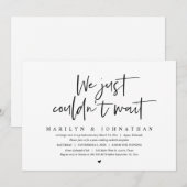 Wedding Elopement, we konden niet wachten op Invit Kaart (Voorkant / Achterkant)