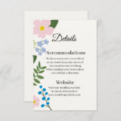 Wedding Enclose Kaart Roze Bloem (Voorkant / Achterkant)