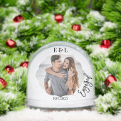 Wedding Engagement Keepsake Photo Couple Initials Sneeuwbol (Kerstmis)