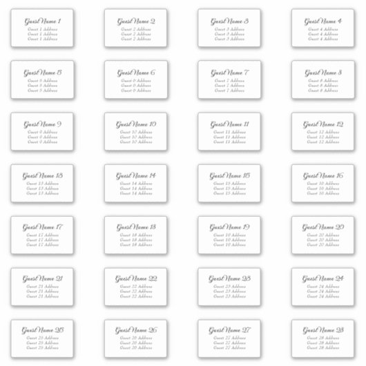 Wedding Envelope Adres 28 Elegant Script Italic Sticker (Voorkant)