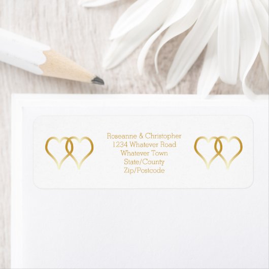 Wedding Envelope Retour Adres Label Hearts (Insitu)