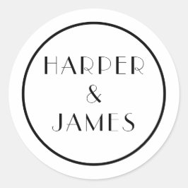 Wedding Envelope-zegel in een Parijse stijl Ronde Sticker