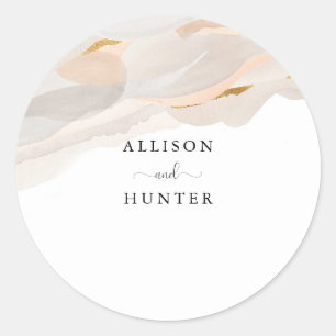 Wedding Envelope-zegel   ROOS Ronde Sticker