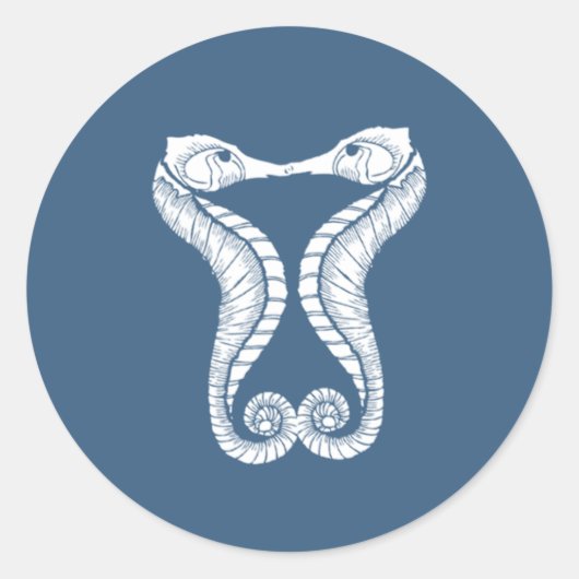 Wedding Envelope-zegel | Seapaarden | Ronde Sticker (Voorkant)