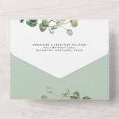 Wedding Eucalyptus botanical invitation elegant (Verso)