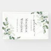 Wedding Eucalyptus Greenery Welkom Spandoek (Horizontaal)