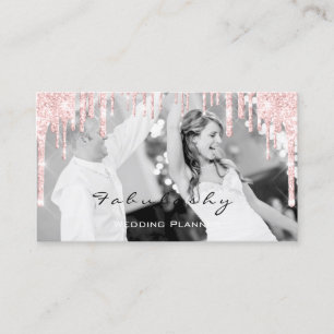 WeddinG Event Planner Glitter Drift Pink Foto Visitekaartje