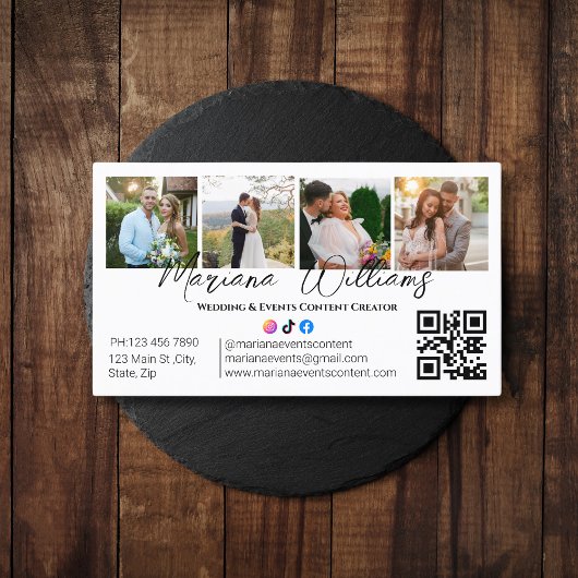 Wedding&Events Content Creator foto's qr code chic Visitekaartje