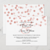 Wedding Faux Roos Gold Folie Glitter Lights Kaart (Voorkant / Achterkant)