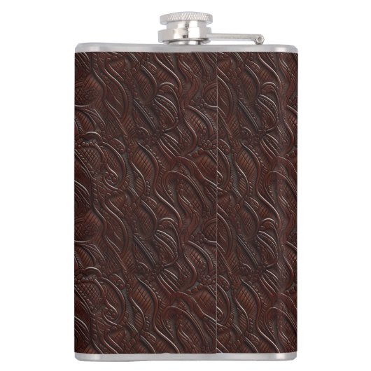 Wedding Faux Tooled Leather Look Heupfles (Achterkant)