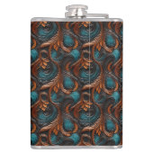 Wedding Faux Tooled Leather Look Heupfles (Achterkant)