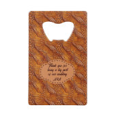 Wedding Faux Tooled Leather Look Kredietkaart Flessenopener (Achterkant)