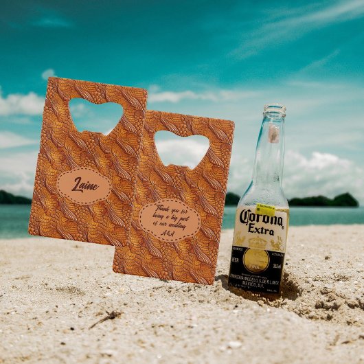 Wedding Faux Tooled Leather Look Kredietkaart Flessenopener