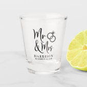 Wedding Favor Mr. Mrs. Shot Glas (Voorkant)