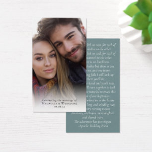 Wedding Favor Photo Prayer Kaart