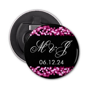 Wedding Favor Pink Hollywood Glam Button Flesopener