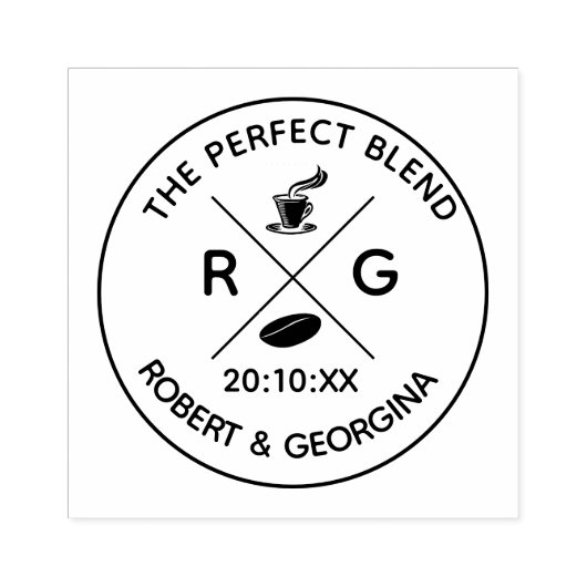 Wedding Favor Stamp | Koffie het perfecte mengsel Rubberstempel (Afrduk)