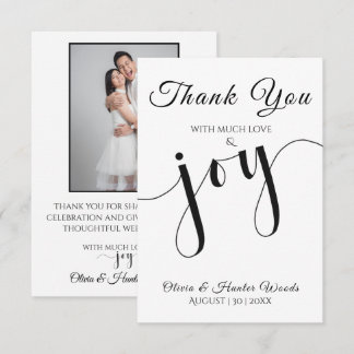 Wedding Flat Thank You Card Simple Script Bedankkaart