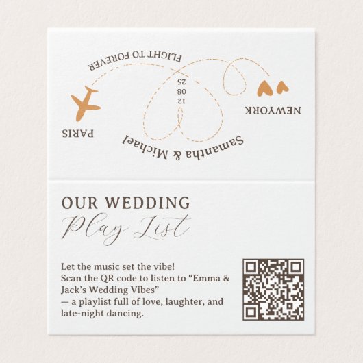 Wedding Flight Travel QR Code Playlist (Outside Unfolded)