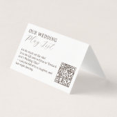 Wedding Flight Travel QR Code Playlist (Front)