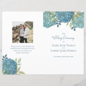 Wedding Floral Blue Hydrangea Ceremony Programme (Voorkant)
