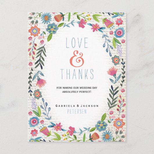 Wedding Floral Fun | Hartelijk dank Briefkaart (Voorkant)