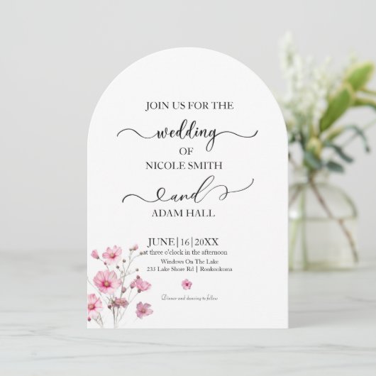 Wedding Floral Invitation (Debout devant)