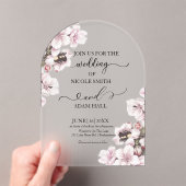 Wedding Floral Invitation Acryl Uitnodigingen (Insitu (Draagbaar))