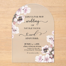 Wedding Floral Invitation Acryl Uitnodigingen