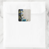 Wedding Floral Invitation Collectie Vierkante Sticker (Tas)
