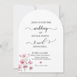 Wedding Floral Invitation Kaart