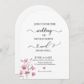Wedding Floral Invitation Kaart (Voorkant / Achterkant)