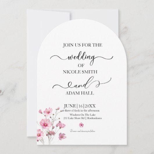 Wedding Floral Invitation Kaart (Voorkant)