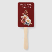 Wedding Floral Monogram  Handwaaier (Achterkant)