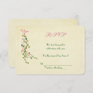 Wedding Floral Twig RSVP Kaart