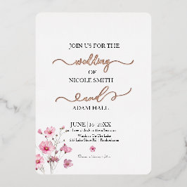 Wedding Floral-uitnodiging Folie Uitnodiging