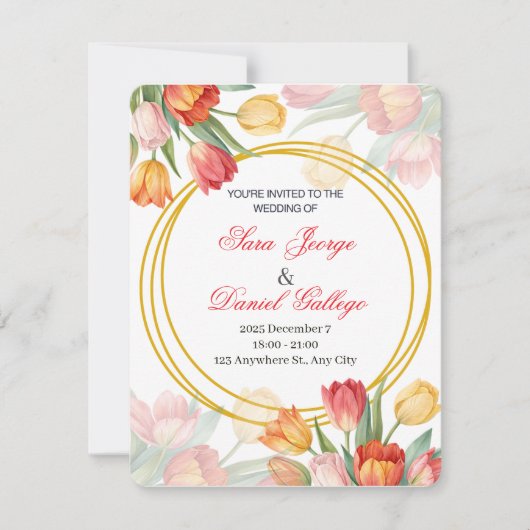 wedding flower invitation (Devant)