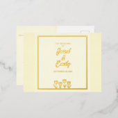 Wedding Folie Invitation Post Kaart (Voorkant / Achterkant)