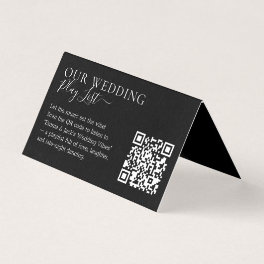 Wedding Formal Black QR Code Playlist (Front)