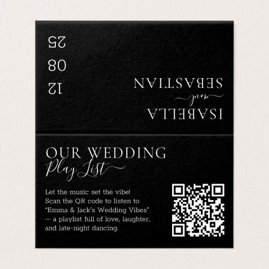 Wedding Formal Black QR Code Playlist (Outside Unfolded)