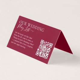 Wedding Formal Burgundy QR Code Playlist Kaart