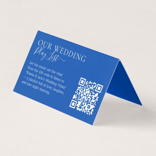 Wedding Formal Cobalt Blue QR Code Playlist (Front)