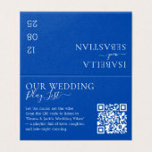 Wedding Formal Cobalt Blue QR Code Playlist (Outside Unfolded)