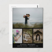 Wedding Four Photo Simple Forever Dankbaar Briefkaart (Voorkant / Achterkant)