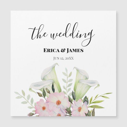 Wedding Gentle White Calla Lily Rozen Waterverf (Voorkant)