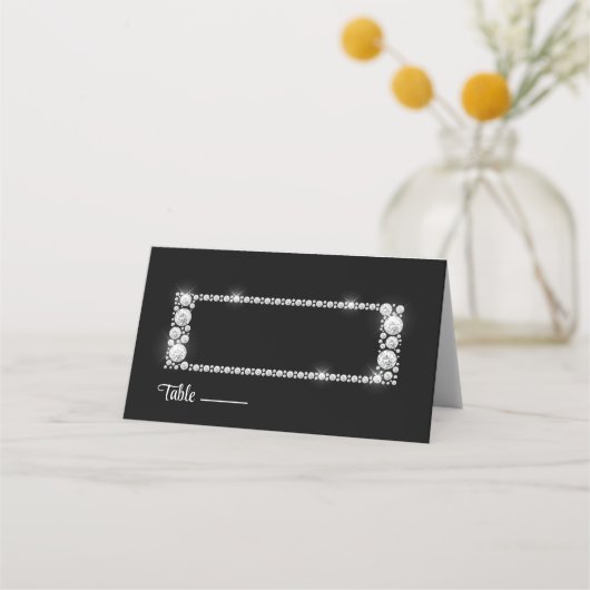 Wedding Gevouwen Naam Plaats Kaart (Voorkant)