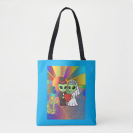 Wedding Gift Alien Bride and Groom Psychedelic  Draagtas