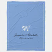Wedding Gift Elegant Monogram Pas getrouwd Keepomw Fleece Deken (Voorkant)